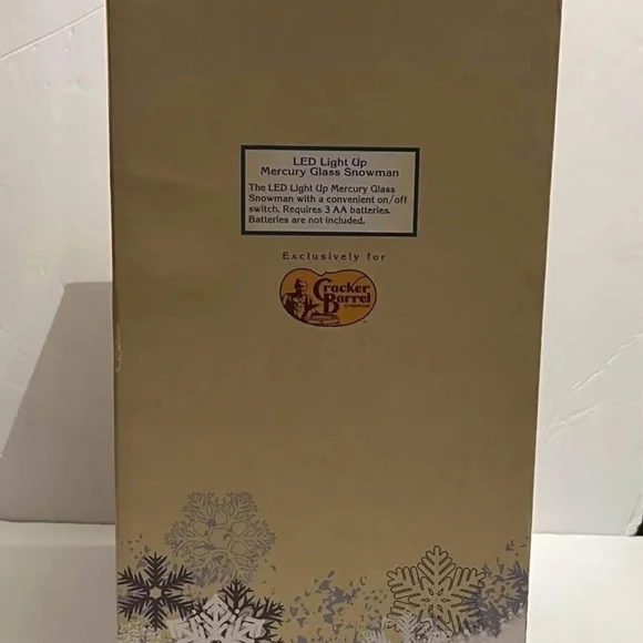 Glass Snowman Figurine with LED Lights - Picture 6 of 7